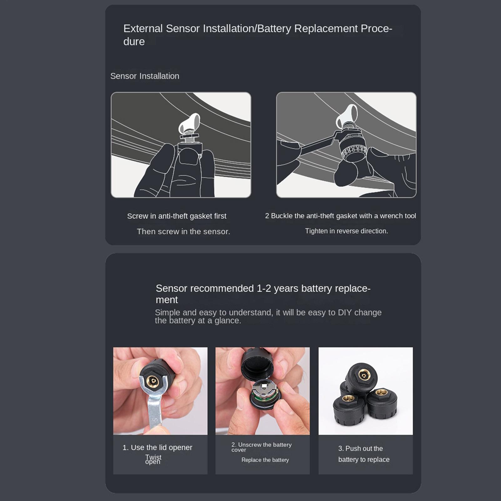 Tyre Pressure Gauge - مقياس ضغط الهواء للإطارات، نظام استشعار