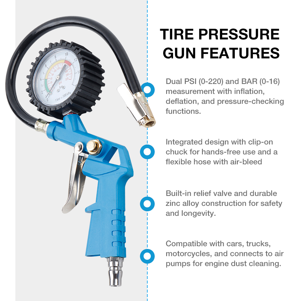 مقياس ضغط الإطارات بواجهة الات - مراجعة Tyre Pressure Gauge وسعره