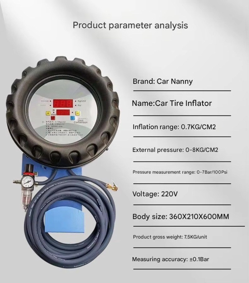 جهاز نفخ إطارات معدني أوتوماتي - مراجعة Tyre Pressure Gauge وسعره